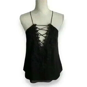 Black criss cross front tank top size small  